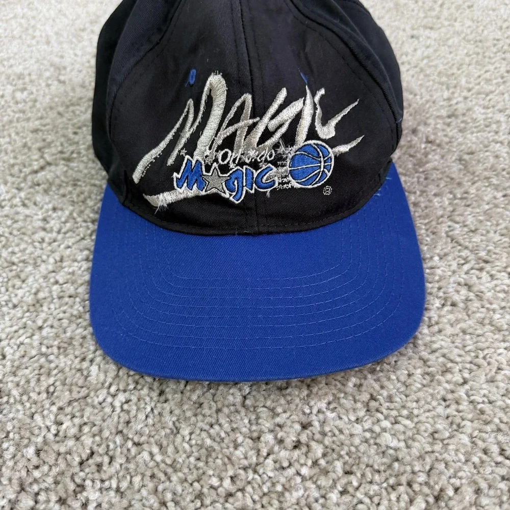 Vintage Orlando Magic Hat Cap Snap Back Mens One Size Black NBA Basketball AJD